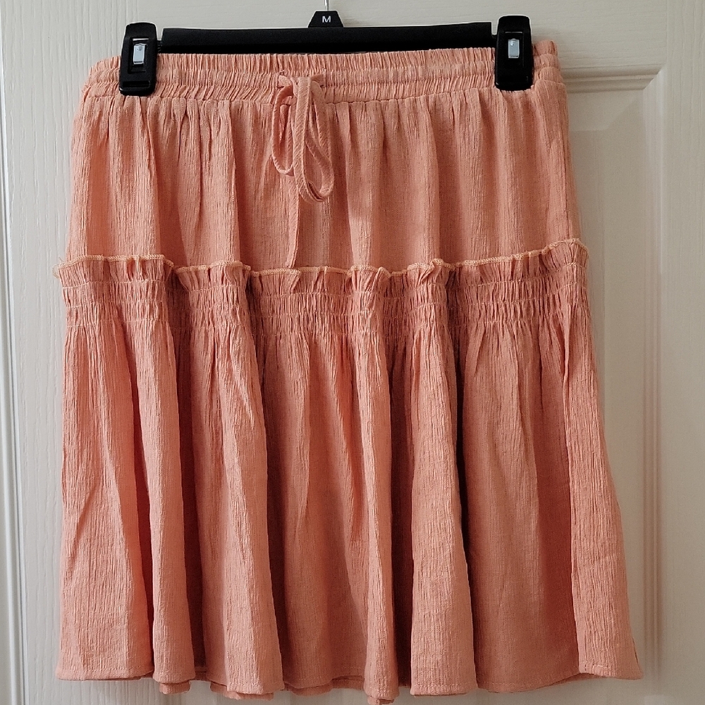 Pinch Coral Ruffled Skater Skirt